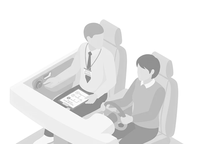 Student driver training illustration