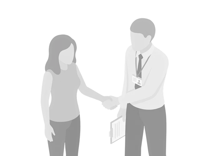Instructor and learner shaking hands